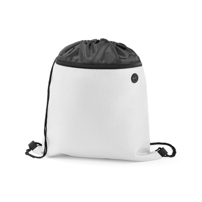 mochila saco em nylon branco