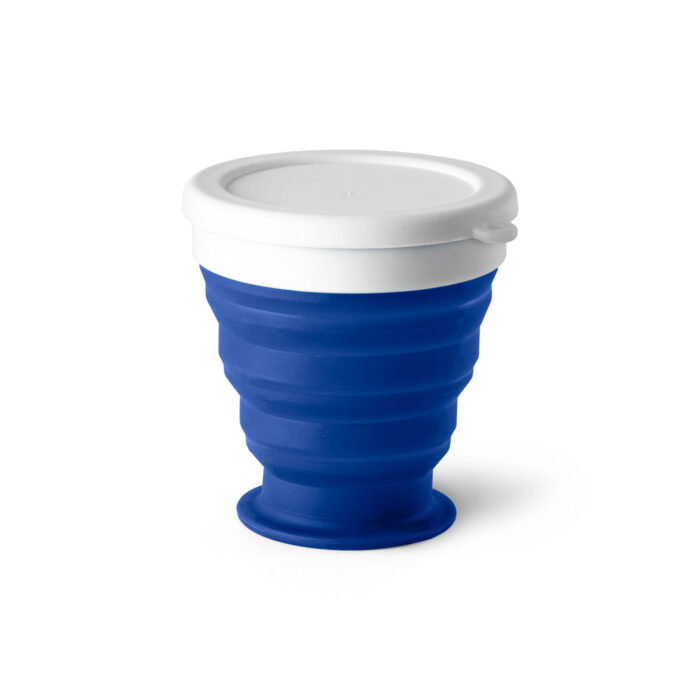 copo silicone dobrável azul