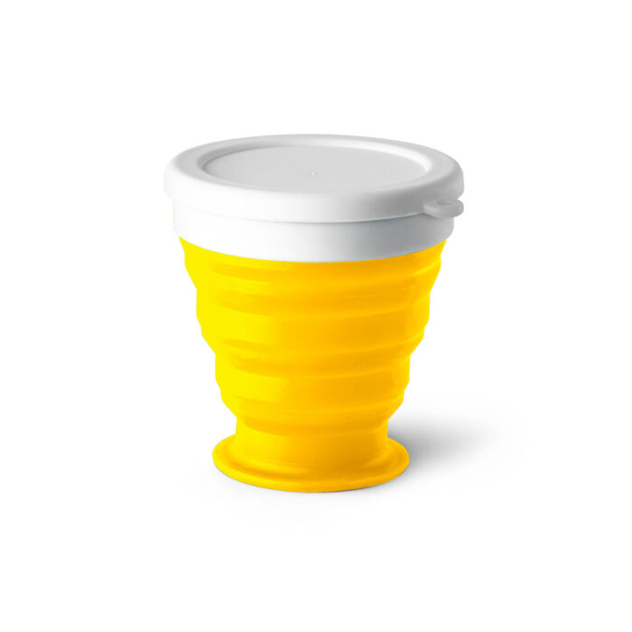 copo silicone dobrável amarelo