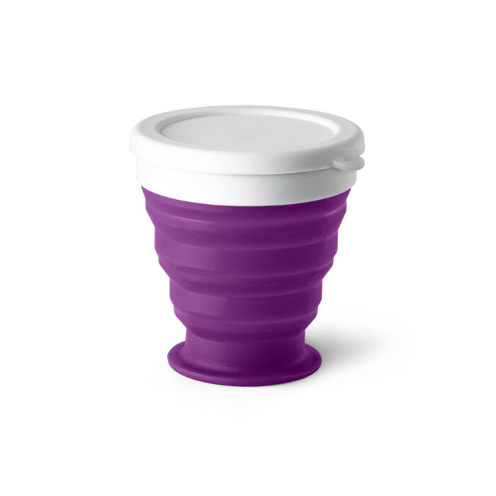 copo silicone dobrável roxo