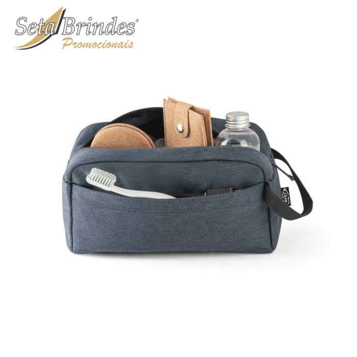 necessaire em rpet 600D azul uso