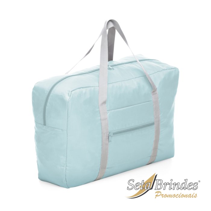 bolsa de viagem dobravel azul claro